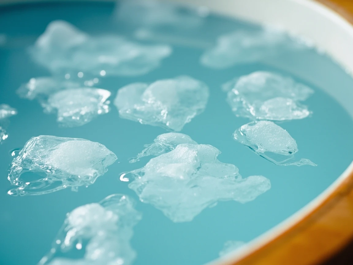 The icy surface of a cold plunge tub, where cold plunge benefits begin