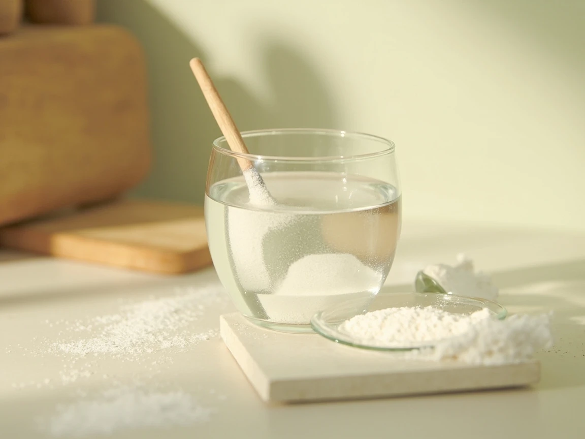 Collagen powder stirred into water, an easy way to take a daily dose