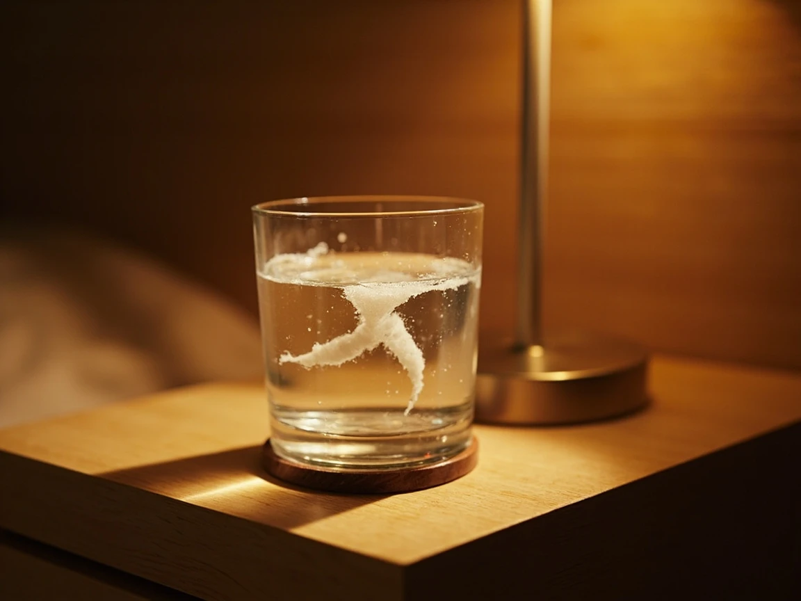 Glycine powder dissolving in water, an easy way to take the 3-gram bedtime dose