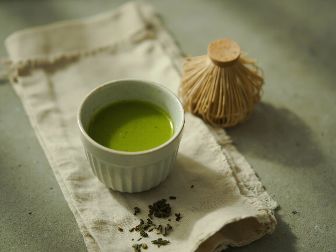 A cup of green tea, the natural source of L-theanine and its calming alpha-wave effect