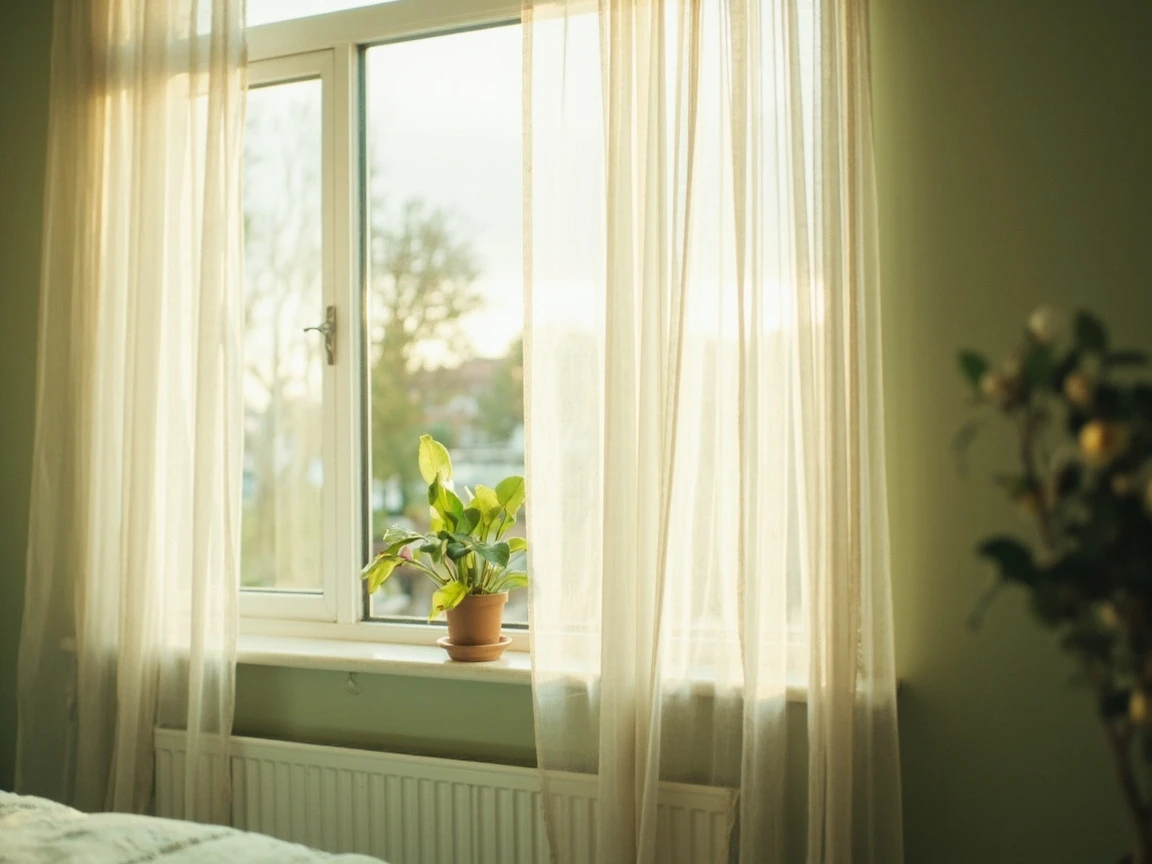 A bright bedroom with fresh air, symbolizing clear nasal breathing