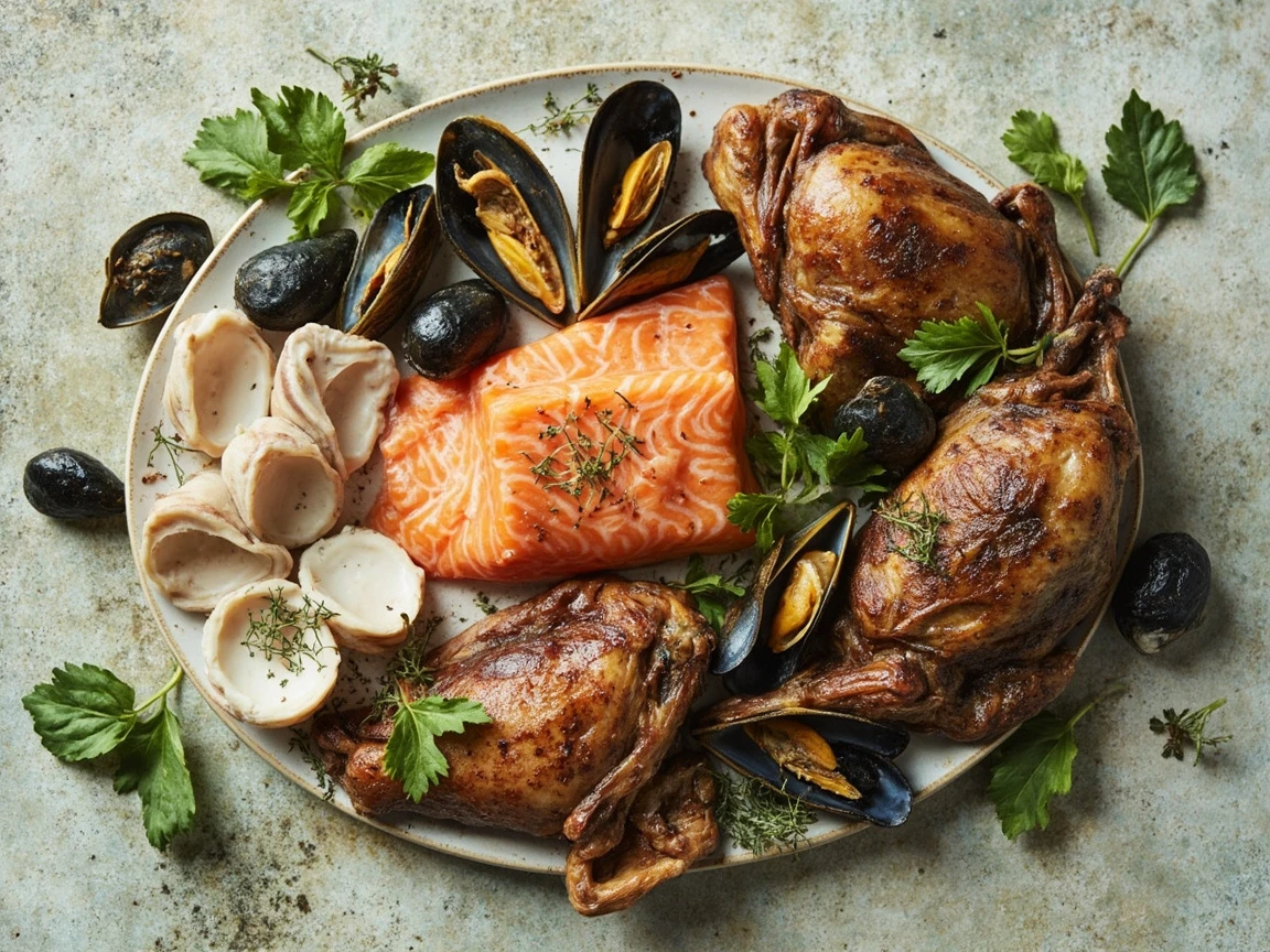 Taurine-rich foods: shellfish, fish, and dark poultry are the main dietary sources